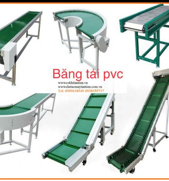 Băng tải PVC, Băng tải dạng thẳng, dạng đứng, nghiêng, dạng hình máng, biên bèo...