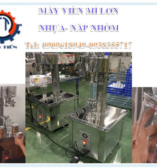 Máy viền mí lon đồ hộp, máy ghép mí lon nước giải khát